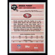 2026 Topps Flagship Brock Purdy 1991 Topps 91TF-3 Football back