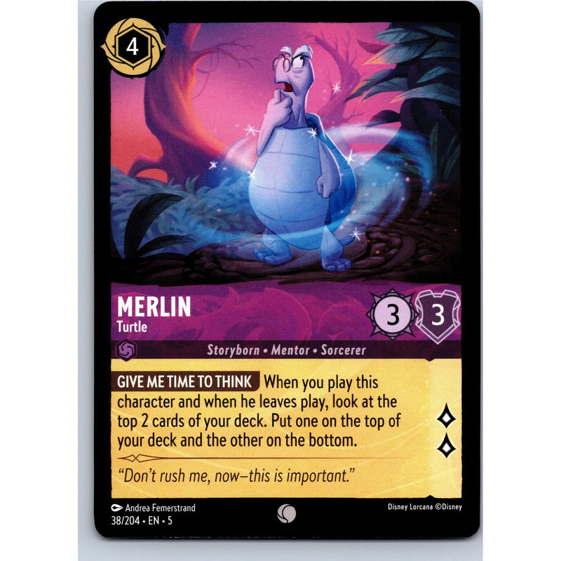 Disney Lorcana Merlin - Turtle 38/204 SS Common Nonfoil NM
