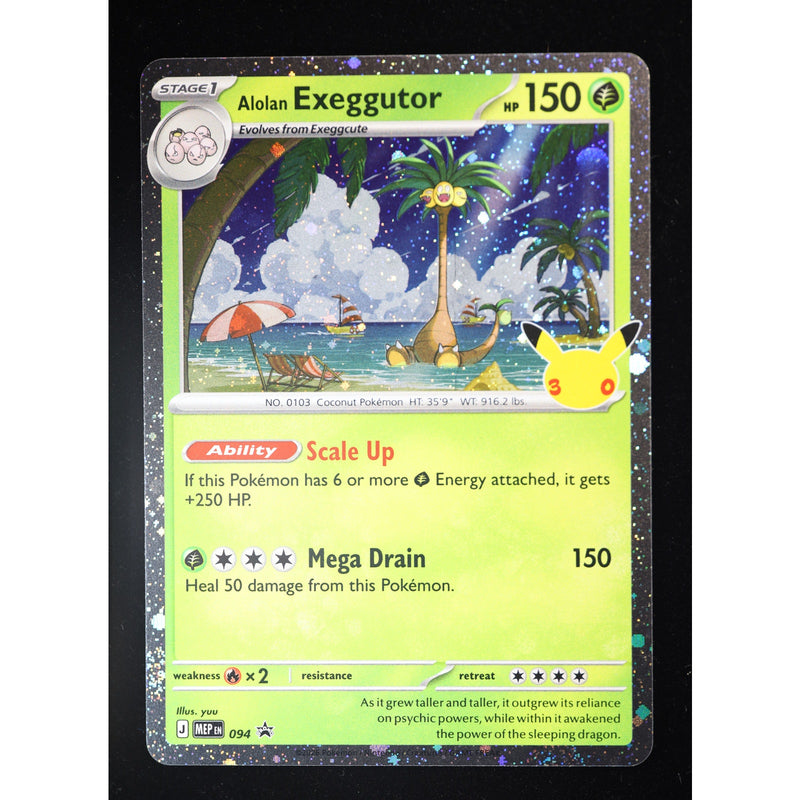 Pokemon Alolan Exeggutor MEP 094 30th Celebration Promo Holo English NM