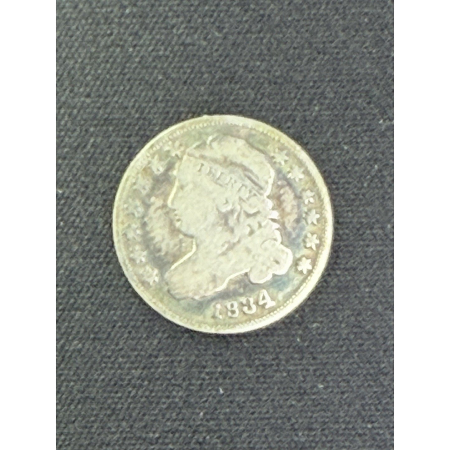 1834 Large 4 Capped Bust Dime obverse early silver coin