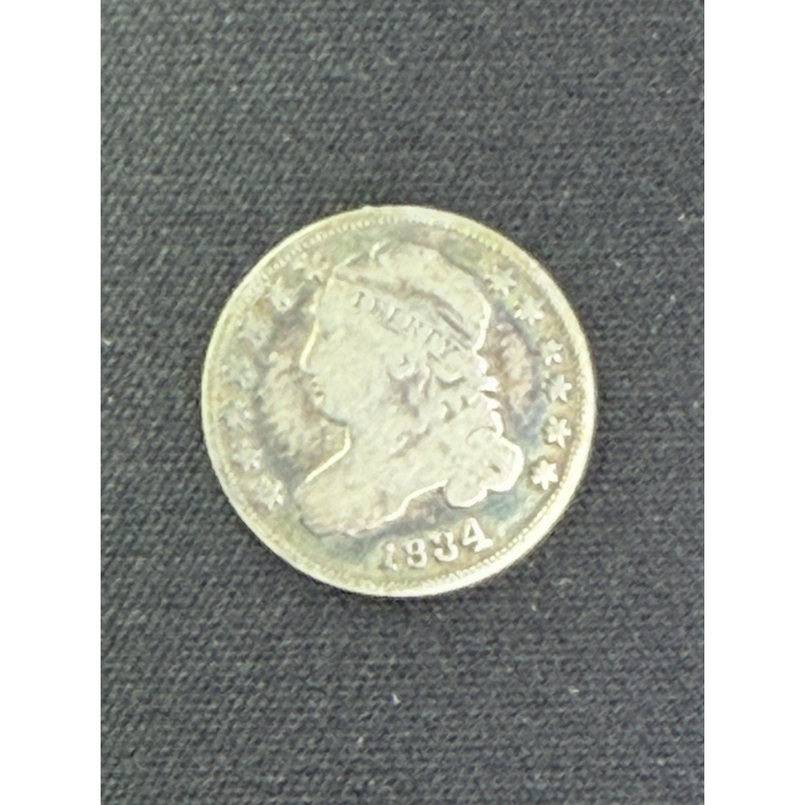 1834 Large 4 Capped Bust Dime obverse early silver coin