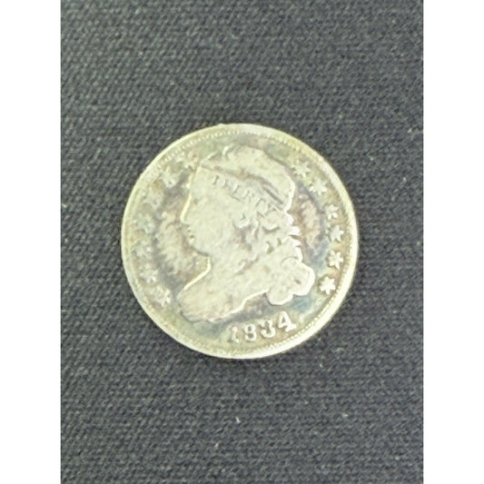 1834 Large 4 Capped Bust Dime obverse early silver coin