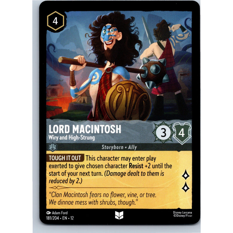 Lorcana Lord Macintosh - Wily and High-Strung 181/204 WU Uncommon Nonfoil NM