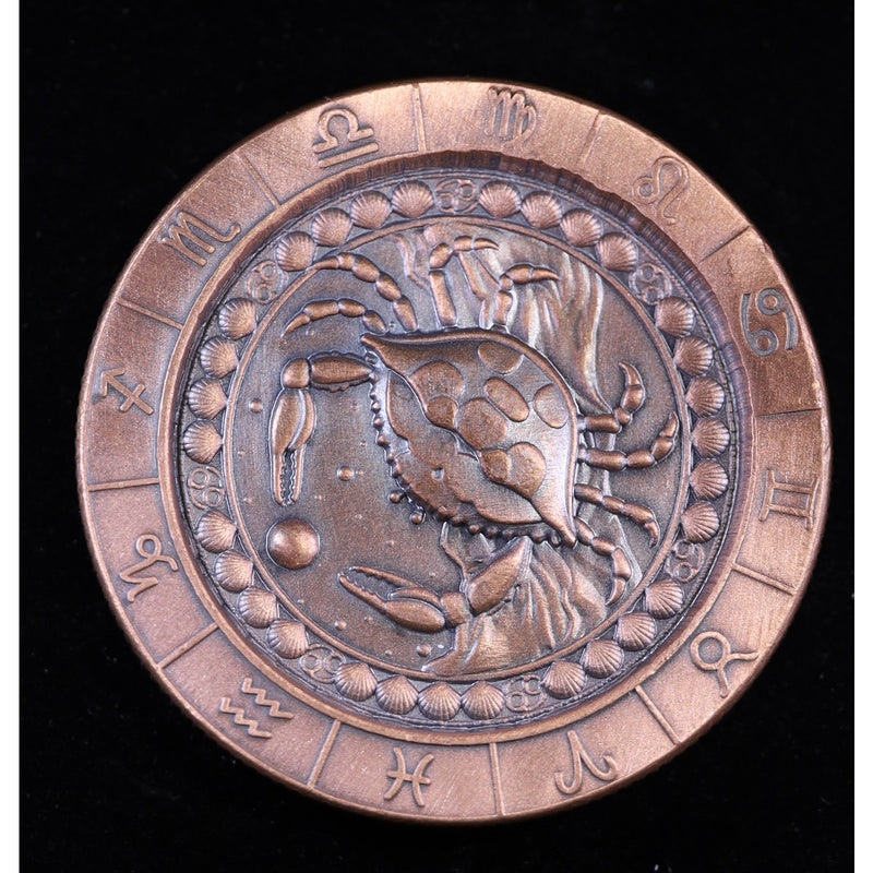 Monarch Precious Metals 1 oz .999 Fine Copper Zodiac Round Cancer Crab