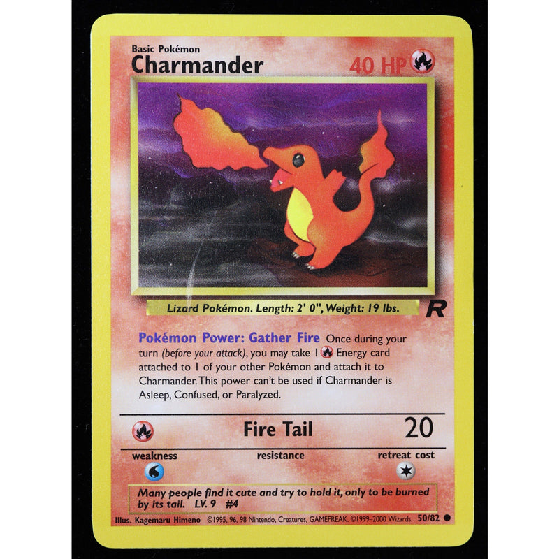 Charmander 50/82 Team Rocket Unlimited 2000 Pokemon WOTC Vintage MP
