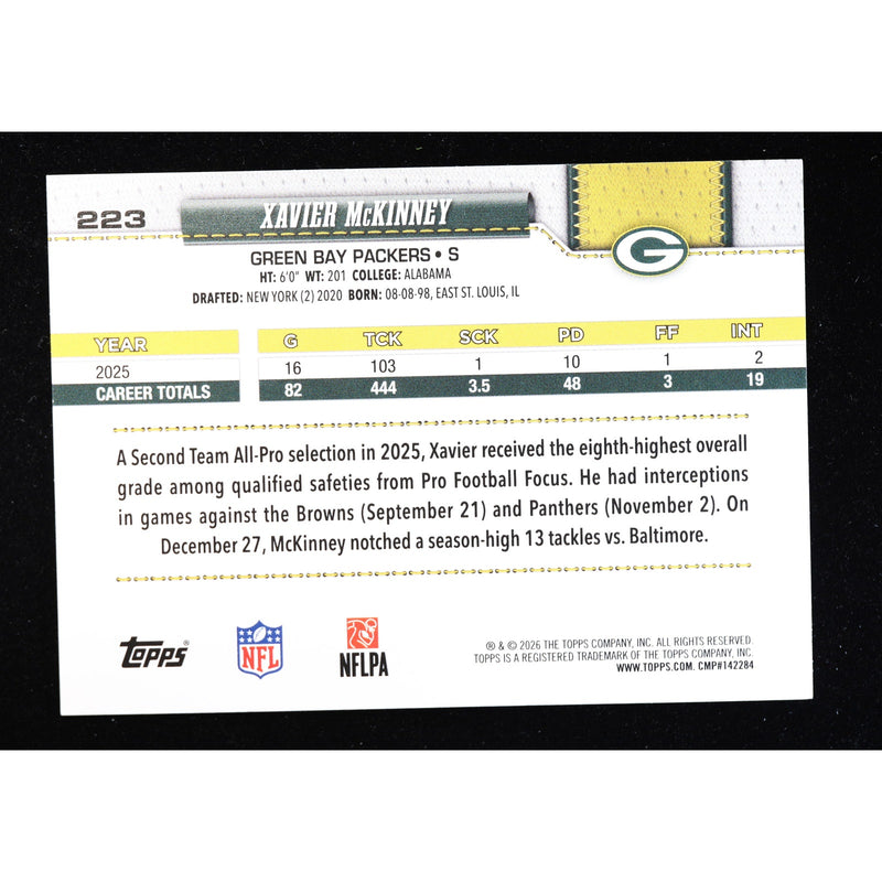 2026 Topps Flagship Xavier McKinney #223 Holo Foil — Near Mint