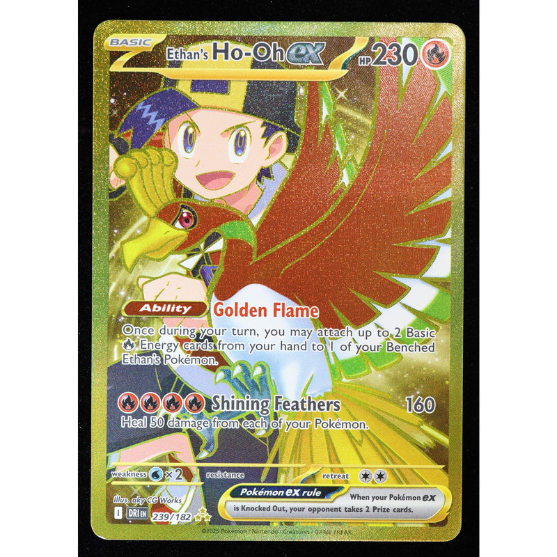 Pokemon Ethan's Ho-Oh ex 239/182 Destined Rivals Gold Hyper Rare NM