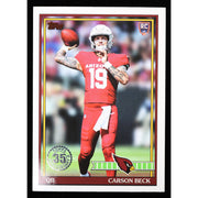 2026 Topps Flagship Carson Beck RC 1991 Topps 91TR-5 Football front