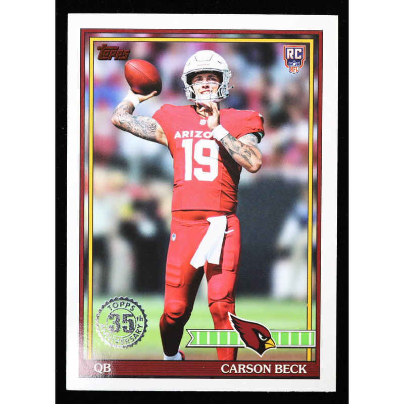 2026 Topps Flagship Carson Beck RC 1991 Topps 91TR-5 Football front