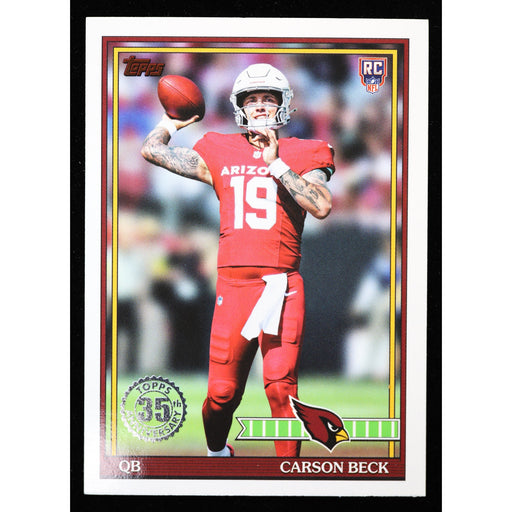 2026 Topps Flagship Carson Beck RC 1991 Topps 91TR-5 Football front
