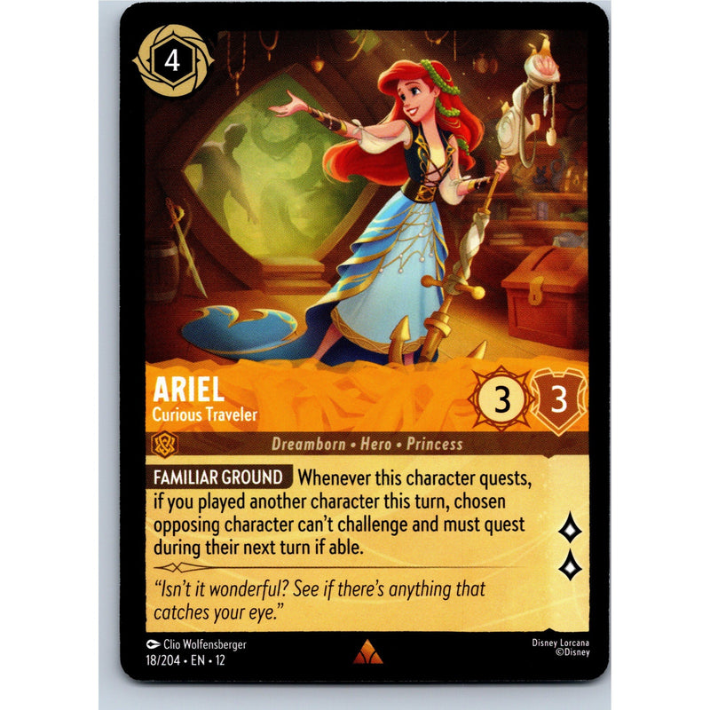 Disney Lorcana Ariel - Curious Traveler 18/204 WU Rare Nonfoil NM