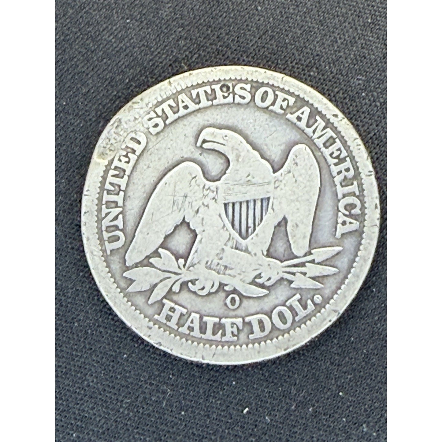 1854-O Seated Liberty Half Dollar reverse eagle design
