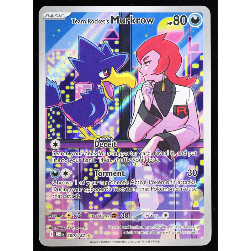 Pokemon Team Rocket's Murkrow 200/182 Destined Rivals IR Holo NM
