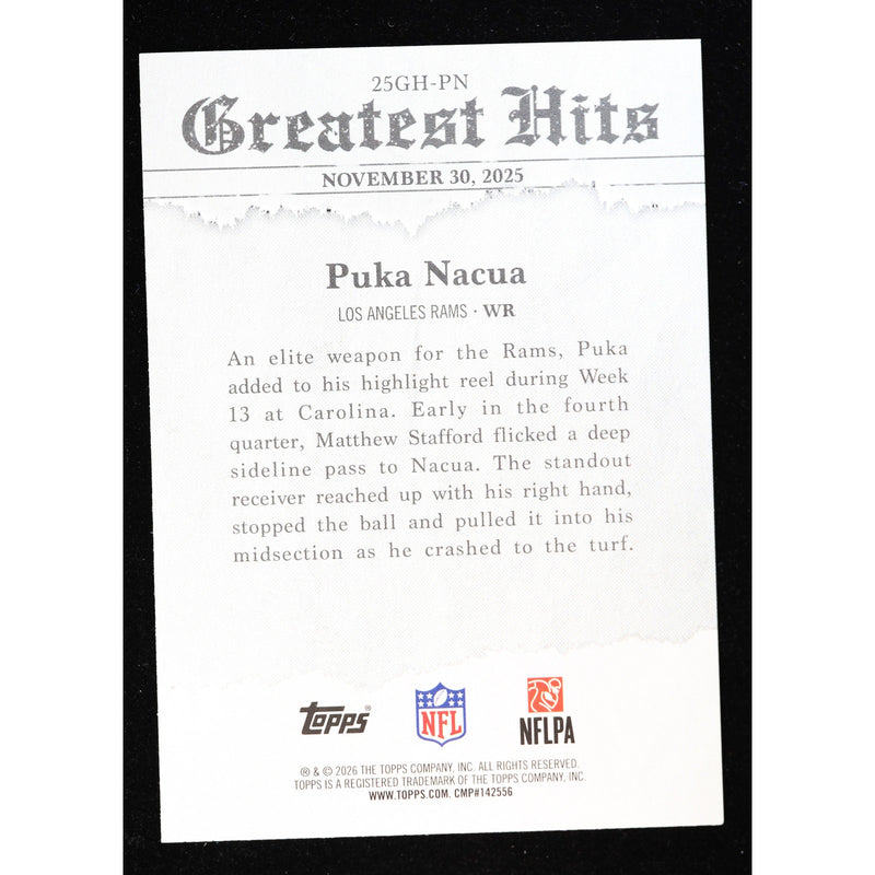 2026 Topps Flagship Puka Nacua 2025 Greatest Hits 25GH-PN — Near Mint