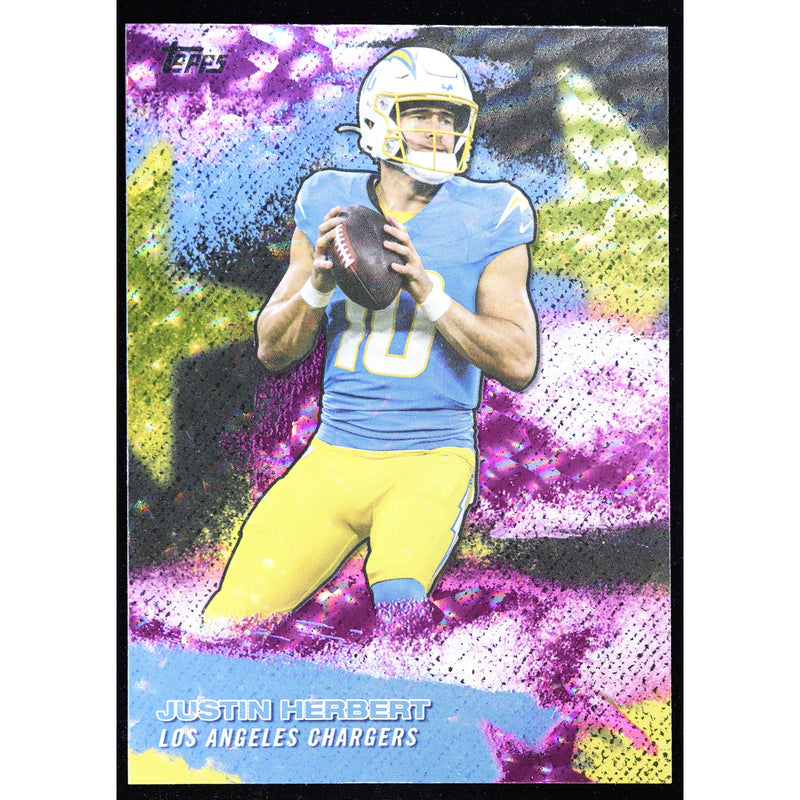 2026 Topps Justin Herbert NFL Stars Pink Crackle Foil NFLS-32 – Near Mint