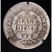 1857 Seated Liberty Half Dime 90 Percent Silver Coin Reverse