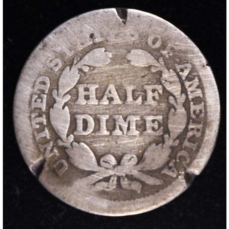 1857 Seated Liberty Half Dime 90 Percent Silver Coin Reverse