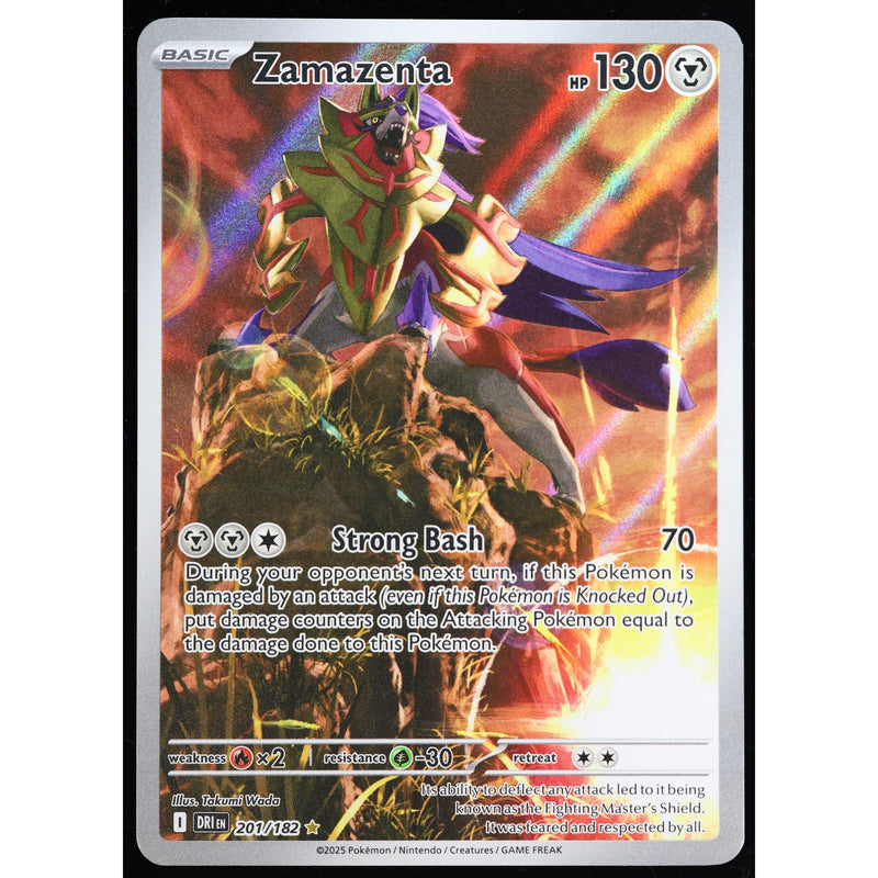 Pokemon Zamazenta 201/182 Destined Rivals Illustration Rare Holo English NM