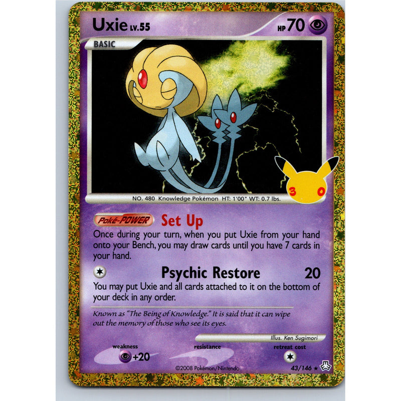 Pokemon Uxie Lv.55 43/146 Classic Collection 30th Celebration Holo English NM