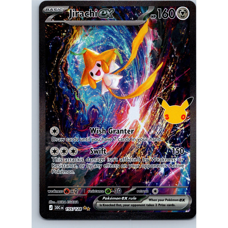 Pokemon Jirachi ex 155/128 Special Illustration Rare 30th Celebration NM