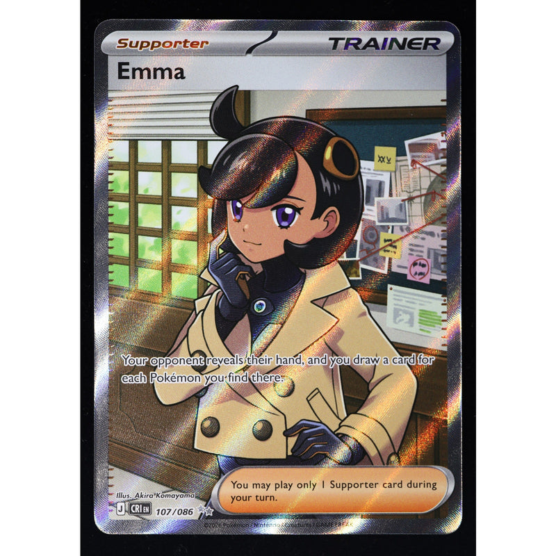 Pokemon Emma 107/086 CRI Ultra Rare Full Art Trainer Holo English NM