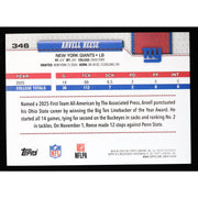 2026 Topps Flagship Arvell Reese RC #346 Silver Crackle Foil Football back