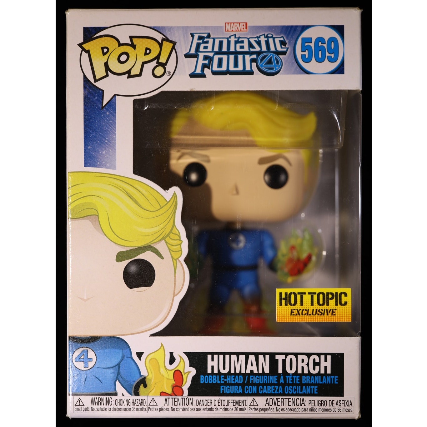 Funko Pop Marvel Fantastic Four Human Torch #569 Hot Topic Exclusive Vinyl Figure