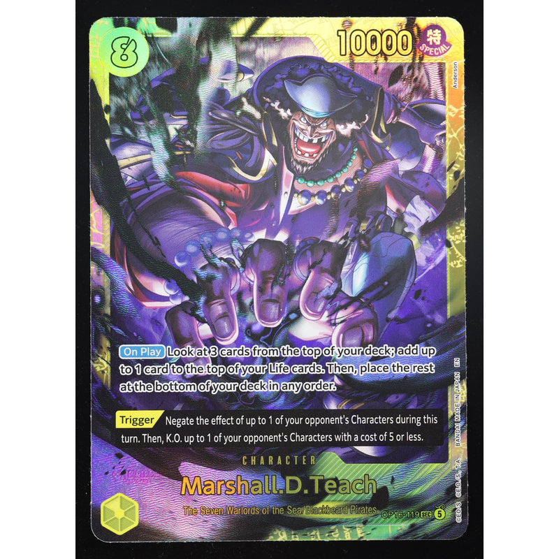 One Piece Marshall.D.Teach OP16-119 SEC Alt Art Foil – Near Mint