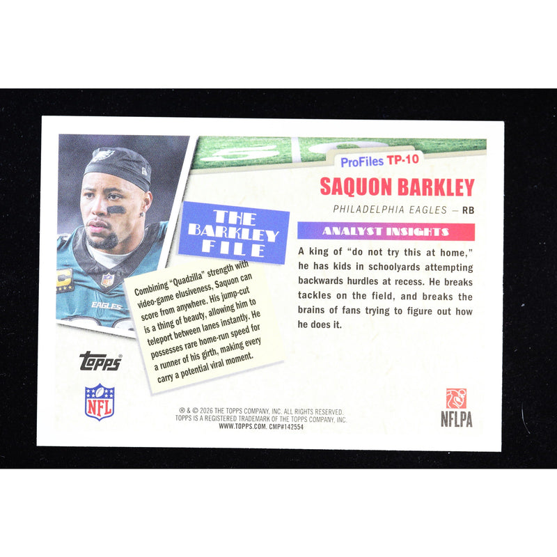 2026 Topps Flagship Saquon Barkley Topps Profiles TP-10 — Near Mint