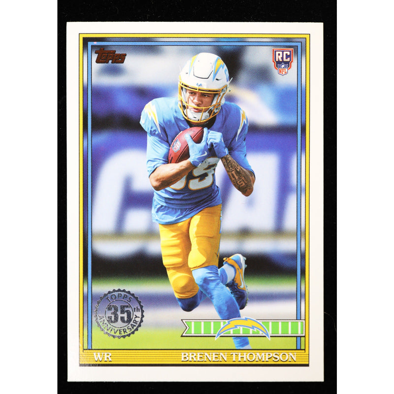 2026 Topps Flagship Brenen Thompson RC 1991 Topps 91TR-34 Football front