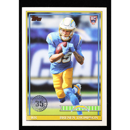 2026 Topps Flagship Brenen Thompson RC 1991 Topps 91TR-34 Football front