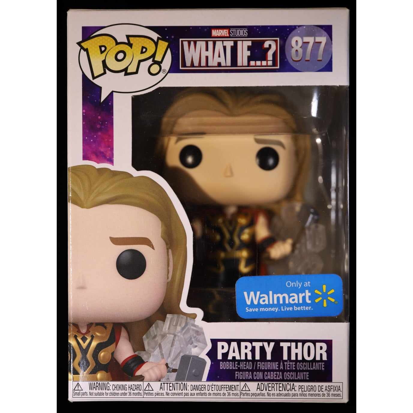 Funko Pop Marvel What If...? Party Thor #877 Walmart Exclusive Vinyl Figure