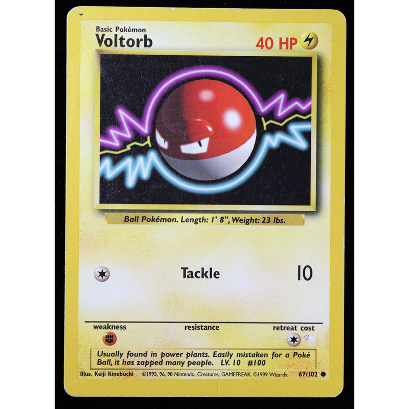 Voltorb 67/102 Base Set Unlimited 1999 Pokemon WOTC Vintage MP