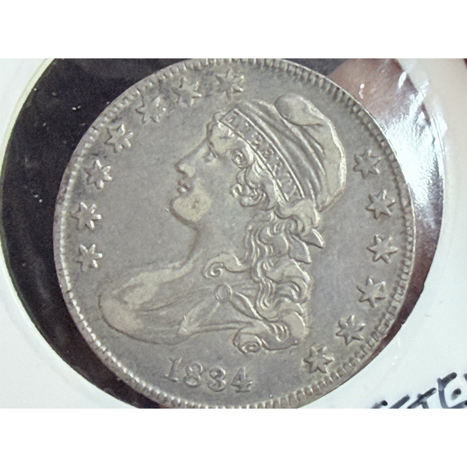 1834 Small Date Stars Letters Capped Bust Half Dollar close obverse