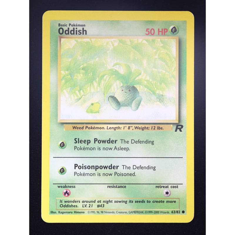 Pokemon Oddish 63/82 Team Rocket 1st Edition English LP