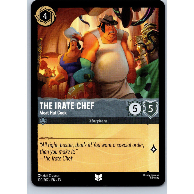 Disney Lorcana The Irate Chef - Meat Hut Cook 190/207 AOTV Uncommon Nonfoil NM