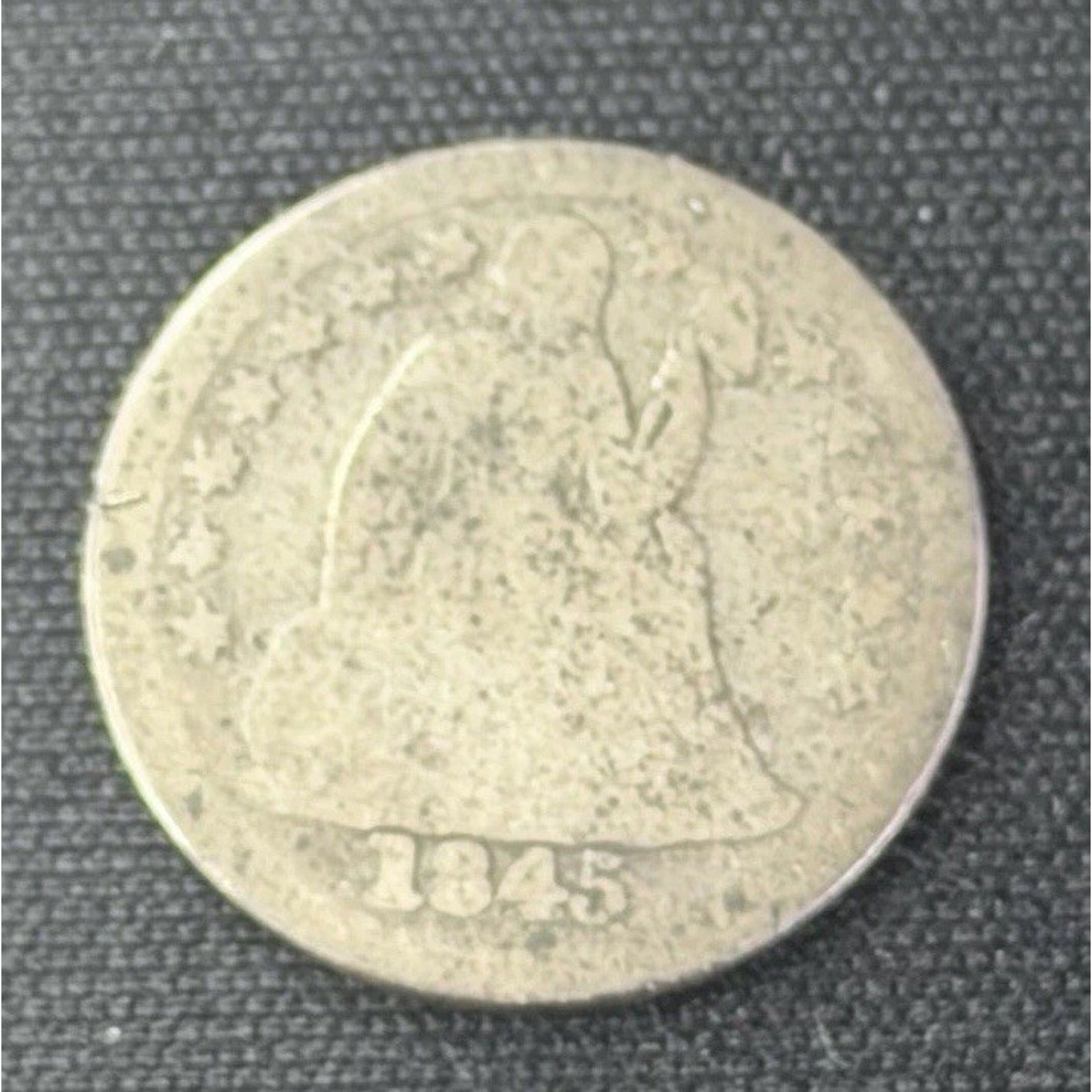 1845 P Seated Liberty Dime obverse early silver 10C coin