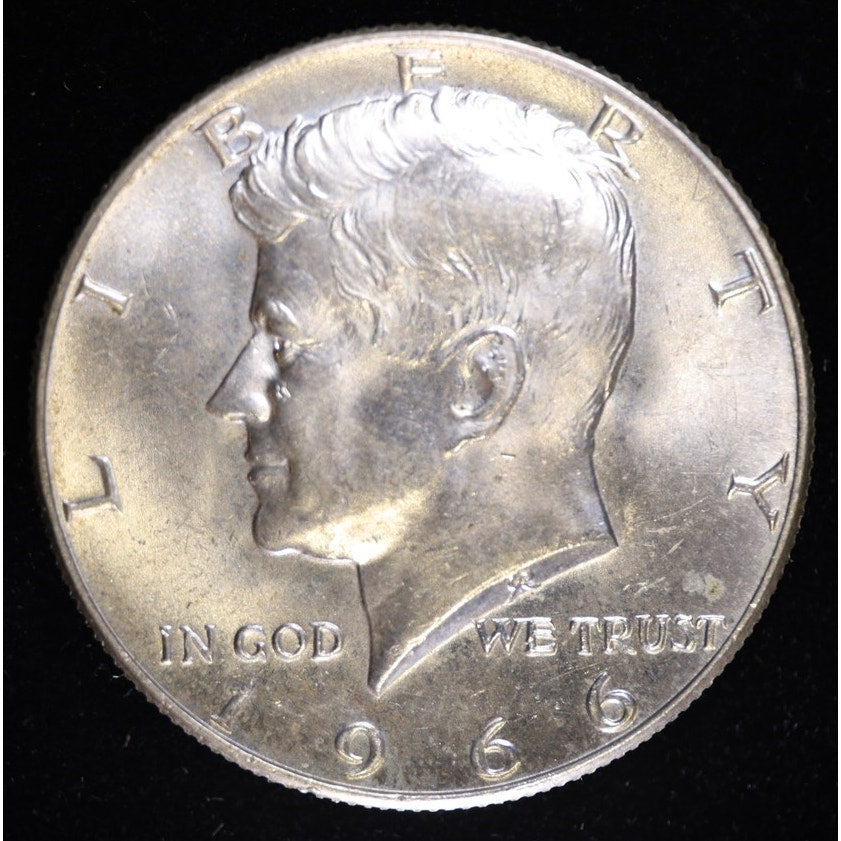 1966 Kennedy Half Dollar 40 Percent Silver Coin Obverse