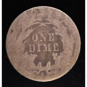 1888 S Seated Liberty Dime 90 Percent Silver Coin Reverse