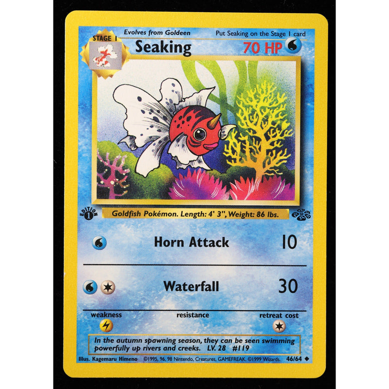Pokemon Seaking 46/64 Jungle 1st Edition 1999 WOTC Vintage LP