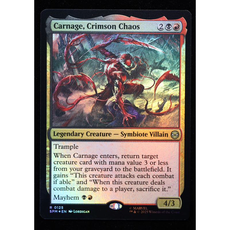 Carnage, Crimson Chaos 0125 SPM foil Magic: The Gathering card, front view, Near Mint English rare.