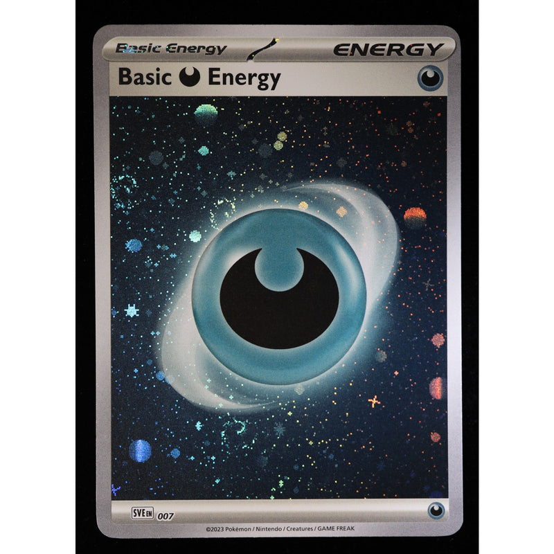Pokémon Basic Darkness Energy 007 Cosmos Holo Multi Swirl | Scarlet & Violet