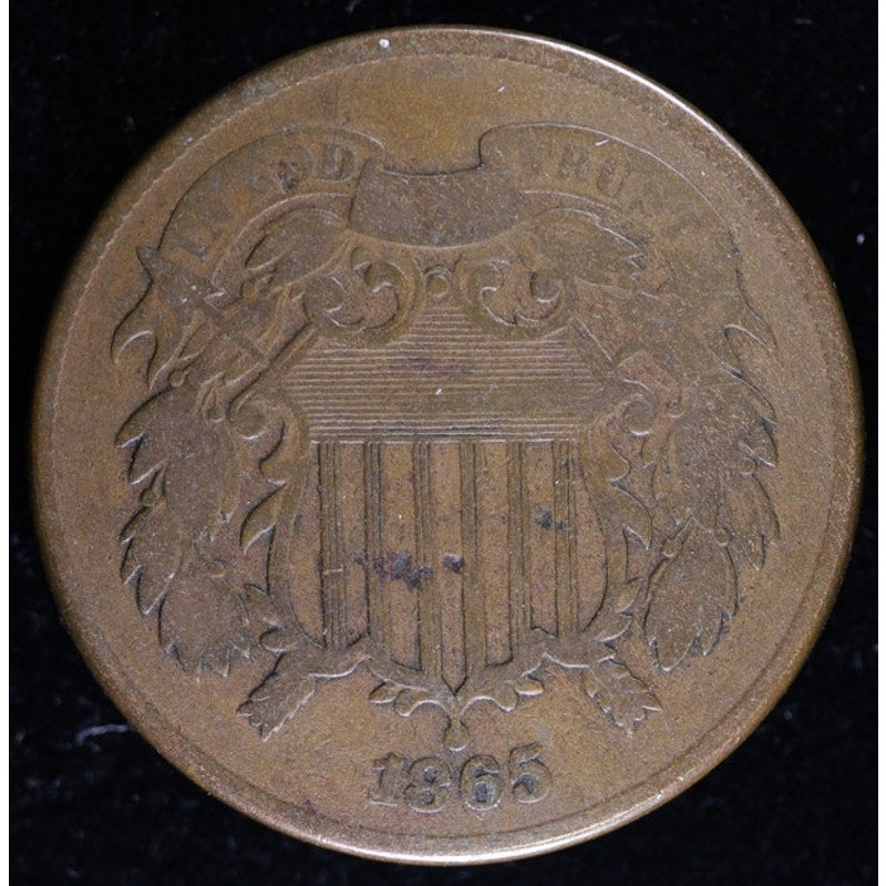 1865 Two Cent Piece Civil War Era United States Coin