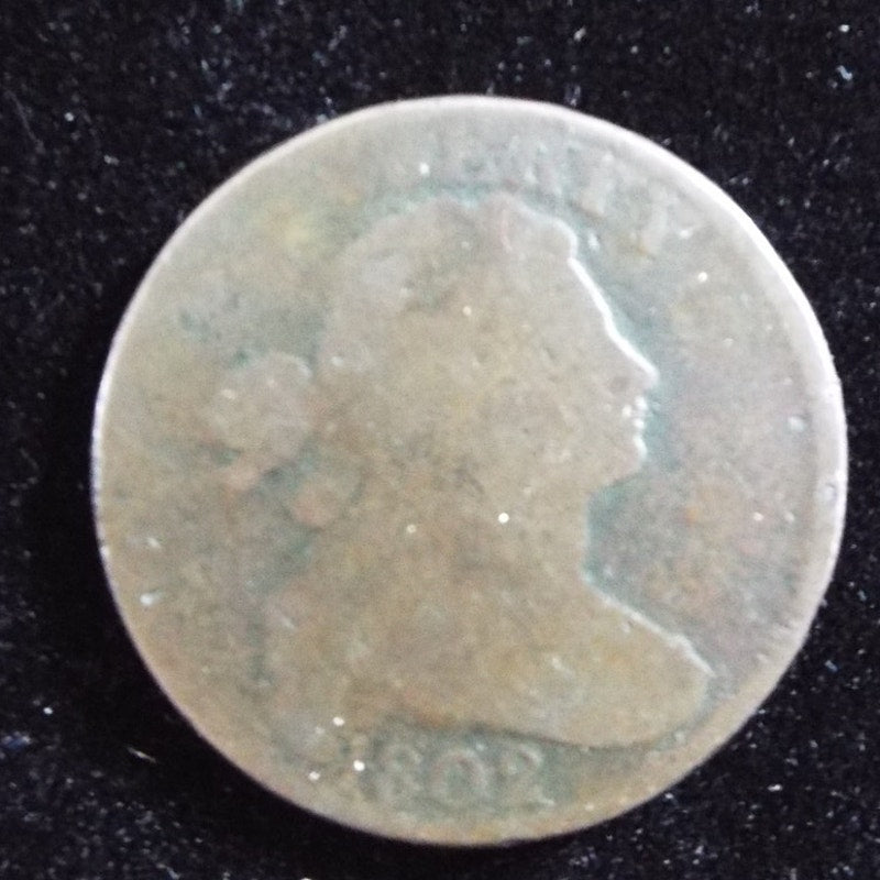 1802 Draped Bust Large Cent obverse early U.S. copper coin