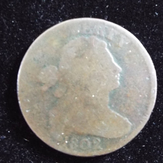 1802 Draped Bust Large Cent obverse early U.S. copper coin