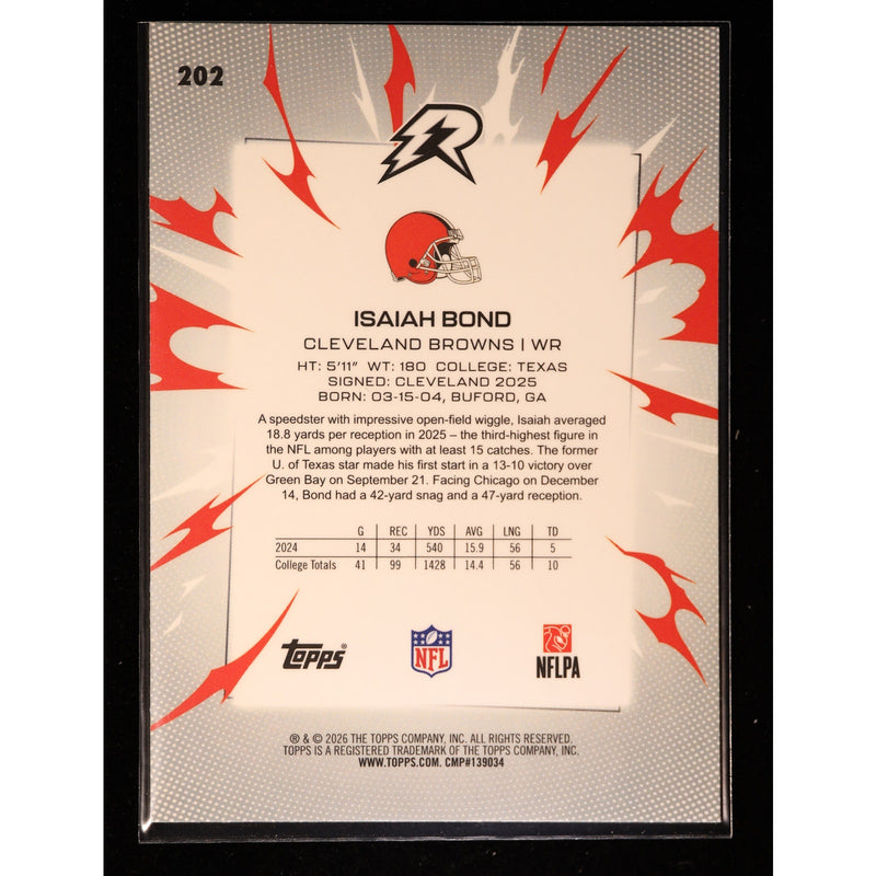 2025 Topps Resurgence Isaiah Bond RC #202 — Near Mint