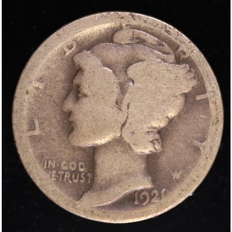 1921 Mercury Dime Semi Key Date Silver 10C Coin