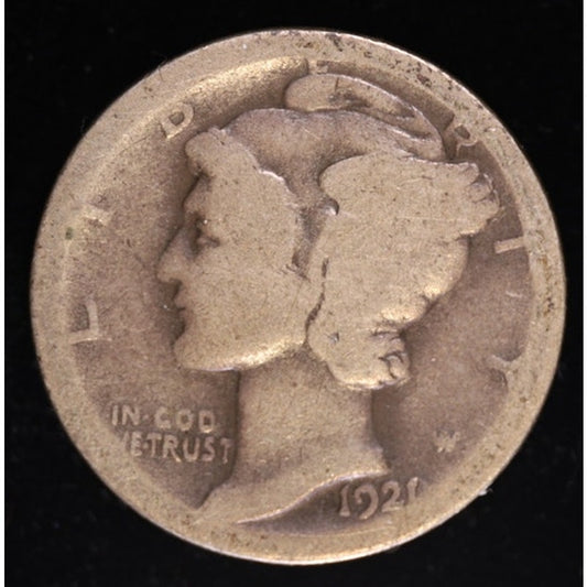 1921 Mercury Dime Semi Key Date Silver 10C Coin