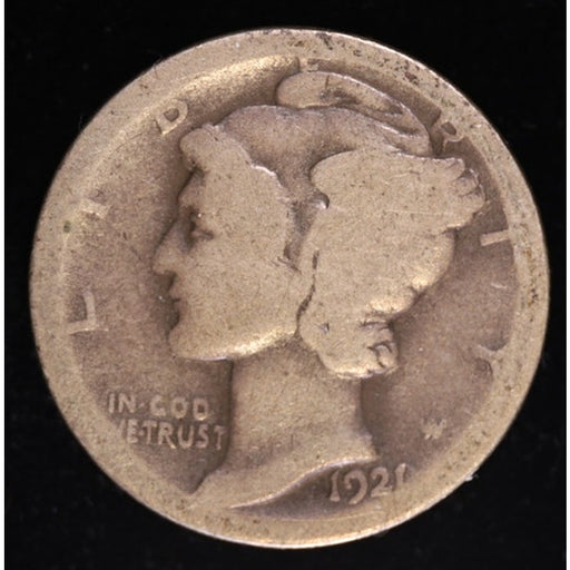 1921 Mercury Dime Semi Key Date Silver 10C Coin Obverse