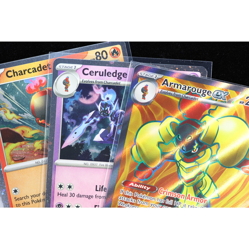 Pokemon Charcadet Ceruledge Armarouge ex 3 Card Set Double Swirl Holo NM
